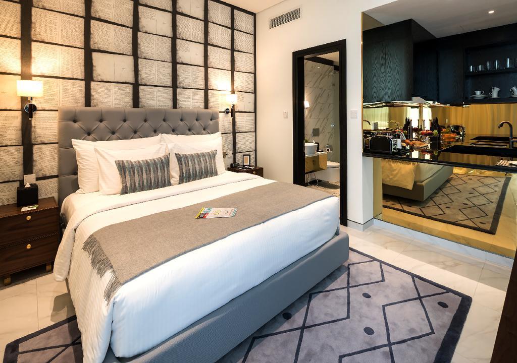 두바이 밀레니엄 아트리아 비즈니스 베이 아파트 호텔 외부 사진 A bedroom at the hotel