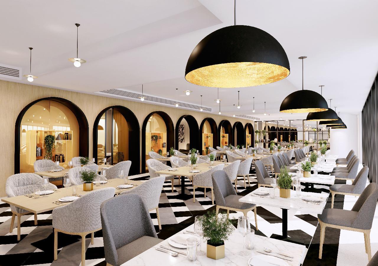 두바이 밀레니엄 아트리아 비즈니스 베이 아파트 호텔 외부 사진 Restaurant interior